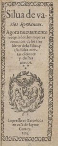 Silva de varios Romances, Barcelona 1561